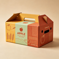 Carton d'expédition ondulé personnalisé avec poignée, impression couleur, laminage étanche, qualité alimentaire pour fruits frais d'Europe centrale, modèle ACB01