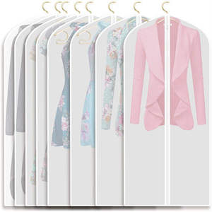 Sac de couverture de costume de vêtement transparent sac de vêtement suspendu en tissu de luxe de grande capacité avec couverture de costume à fermeture éclair - Product Image 3