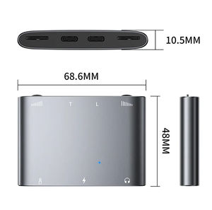 ฮับ USB-C สำหรับโทรศัพท์มือถืออะแดปเตอร์ถ่ายทอดสดแบบ Type-C ไปยัง3.5แยก2 in 1มาร์ทโฟนสำหรับ <span class=keywords><strong>iPhone</strong></span> 8X14 <span class=keywords><strong>PRO</strong></span> <span class=keywords><strong>MAX</strong></span> กับ True stere - Product Image 5