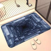 Tapis de porte en velours cristal à illusion optique 3D, tapis à poils courts doux, antidérapant, décoratif pour la maison, la chambre à coucher, l'entrée