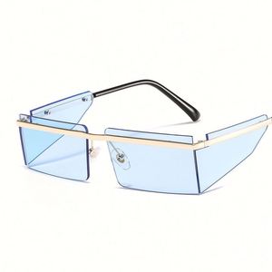 Gafas de Sol de Moda, Únicas, para Hombre y Mujer, Tamaño Grande, Protección UV400, Montura de una Pieza sin Aro, 2021 - Product Image 2