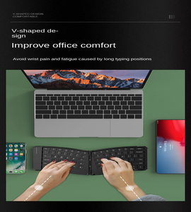 คีย์บอร์ดไร้สายแบบพับได้ตามหลักสรีรศาสตร์ ชาร์จผ่าน USB Type-C น้ำหนักเบา พกพาสะดวก รองรับการใช้งานหลายอุปกรณ์ - Product Image 2