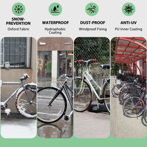 <span class=keywords><strong>Meilleure</strong></span> <span class=keywords><strong>Housse</strong></span> de <span class=keywords><strong>Vélo</strong></span> d'Extérieur 420D Imperméable, <span class=keywords><strong>Housse</strong></span> de <span class=keywords><strong>Vélo</strong></span> Robuste Anti-UV avec Sac de Rangement Verrouillable et Ourlet Élastique - Product Image 5