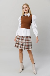 チェック柄のデルタスカート - Product Image 2