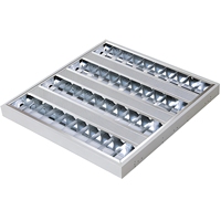 Plafonnier de bureau à grille en aluminium 3xT8, luminaire fluorescent 3x9W 4x18W avec driver d'urgence