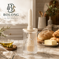 Bouteille d'huile en verre personnalisée avec logo, 200 ml (7 oz), avec pinceau de cuisson en silicone, distributeur d'huile d'olive pour cuisine, 3 couleurs, Bolong