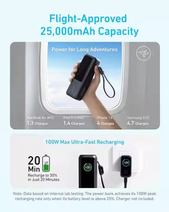 Batterie externe Anker 25 000 mAh 165 W à charge rapide avec câbles intégrés, <span class=keywords><strong>chargeur</strong></span> <span class=keywords><strong>portable</strong></span> ultra-rapide pour deux ordinateurs portables - Product Image 3