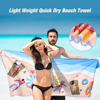 Serviette de plage personnalisée avec logo, impression personnalisée, livraison rapide, grande serviette de plage d'été en microfibre