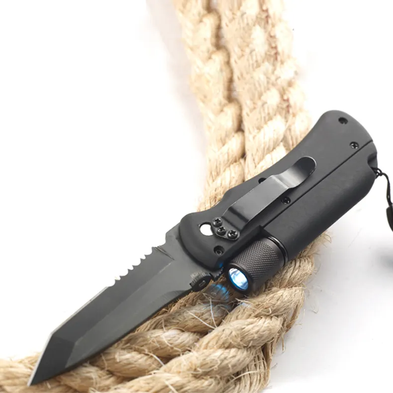 Multi Functions Tactical Survival Kit Outdoor LED Flashlight Knife Flint fire starter Whistle