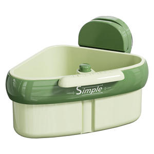 Wholesale Triangle <b>Caddy</b> with Detachable Strainer, Press-Release Suction Base & Trash Basket for <b>Food</b> Scraps, One-Touch Drain - Product Image 5