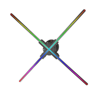 Proyector Holográfico de Piso 3D de 100 cm, Ventilador Holográfico 3D LED de Gran Tamaño para Tiendas, Bares, Halloween