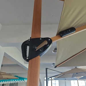 Sombrilla <span class=keywords><strong>Cantilever</strong></span> de Aluminio en Forma de L de Doble Capa y 3x3 M con Luces LED y Energía Solar para <span class=keywords><strong>Patio</strong></span>, Porche o Jardín con Logotipo Personalizado - Product Image 3