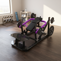 Machine à fessiers professionnelle haut de gamme avec rangement pour poids, équipement de fitness robuste