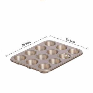 <span class=keywords><strong>Moule</strong></span> à muffins 4/6/12 personnalisé noir or <span class=keywords><strong>Moule</strong></span> à cupcakes en métal robuste antiadhésif avec petites tasses <span class=keywords><strong>Moule</strong></span> en acier au carbone - Product Image 3