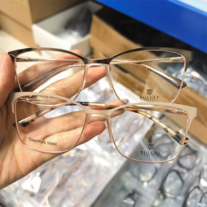 Venta al por mayor, precio barato personalizado, buena calidad, Unisex, de moda, de Metal inoxidable, montura completa cuadrada, monturas ópticas mixtas - Product Image 3
