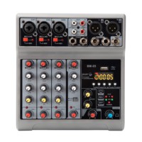 Console de mixage audio professionnelle BM-05 Mini 5 canaux avec suppression du bruit et USB pour utilisation en studio