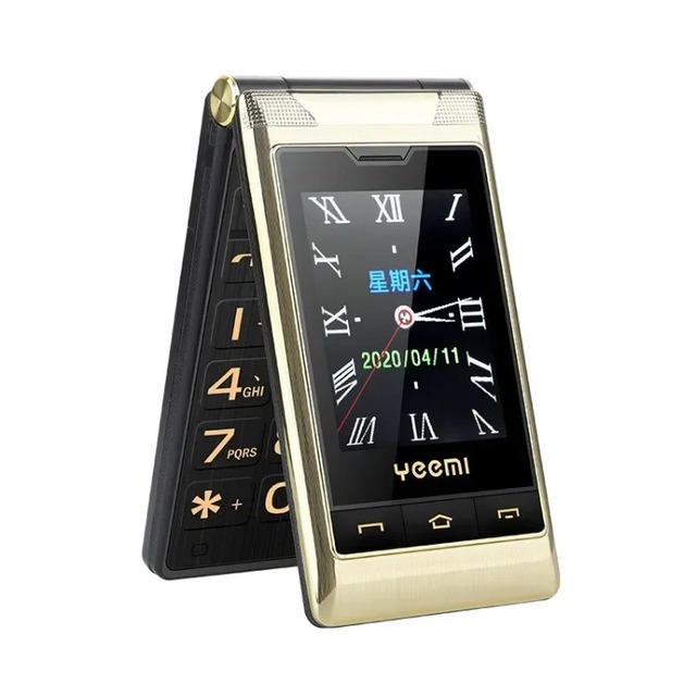 YeeMI G10 4G Flip Phone Dual SIM Dual Screen Feature Phones Large Front Big Voice for Old Man 1800mAh Battery Cellphone SOS