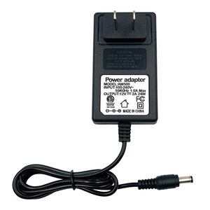 Power <b>Adapter</b> 12V 2A DC Output 100-240V Input US <b>EU</b> Plug Standard Black - Product Image 1