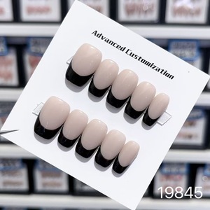 TSZS 10 pièces <span class=keywords><strong>Faux</strong></span> <span class=keywords><strong>ongles</strong></span> à presser style français, bord rouge bordeaux, effet œil de chat, patch macaron détachable, pour femmes et filles - Product Image 3