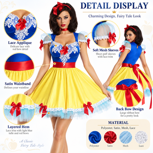 Costume de <span class=keywords><strong>Blanche</strong></span>-<span class=keywords><strong>Neige</strong></span> pour adulte grande taille avec cape - Tenue de performance et de cosplay en Spandex pour Halloween - Product Image 3