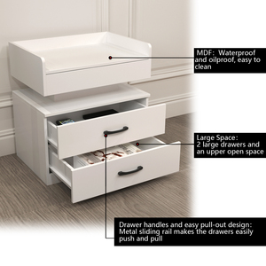 Nightstand With Adjustable <b>Led</b> Strip Light 2 Drawers Large Storage Space <b>Bedside</b> <b>Table</b> Coffee <b>Table</b> - Product Image 2