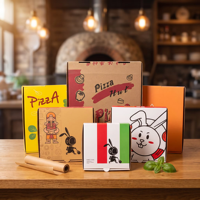 Boîtes à pizza personnalisées, élégantes et durables, résistantes aux fuites, en papier brun biodégradable pour commandes importantes, fabricant de boîtes à pizza