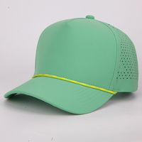 Casquette de baseball perforée à 5 panneaux, séchage rapide, imperméable, avec logo personnalisé, découpe laser, haute performance, pour le golf et le baseball