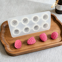 Eetbare siliconen mal voor 3D mini fruitijsjes - aardbei, perzik, mango vormen