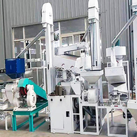 Machine à décortiquer et à blanchir le riz entièrement automatique 15T/J avec moteur diesel puissant pour petites exploitations agricoles et ateliers