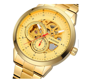 Reloj Mecánico DFG19 T WINNERS para Hombre con Esfera Grande y Correa de Cuero - Product Image 1