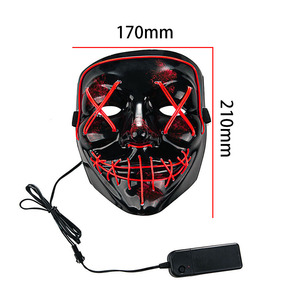 WEL LED neón brillante alambre fiesta máscara Halloween/Navidad elegante payaso <span class=keywords><strong>Joker</strong></span> Rave disfraz al por mayor - Product Image 2