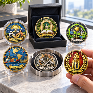 เหรียญที่ระลึกงานอีเว้นท์องค์กรแบบกำหนดเอง ทีมงานการศึกษา โลจิสติกส์สีเขียว การผลิตแบบ OEM ODM ผู้ผลิต - Product Image 2
