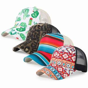 Gorra de béisbol de malla transpirable de algodón de alta calidad para mujer con cola de caballo alta, gorras de malla para mujer al por mayor - Product Image 1