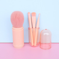 Ensemble de pinceaux de maquillage 4 en 1 pour fond de teint Blush Pinceau portable pour les yeux pour le voyage