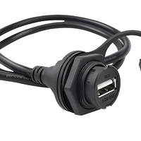 Conectores USB 2.0 Macho/Hembra Lshitech, Contactos de Cobre Impermeables IP68, Carcasa de Nailon, 1.5A 30V DC, para Automoción