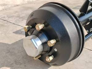 Nuovo Kit Assale Singolo Leggero da 3500 libbre con Timone Ribaltabile Completo, Mozzo Semi-Elettrico, Sospensione a Balestra da 2000-2200 libbre per Rimorchi in Acciaio - Product Image 2