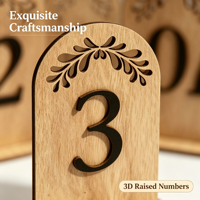 Numéros de table en bois personnalisés pour mariage, fête, hôtel, banquet, anniversaire, Noël – Décorations de table artisanales simples et artistiques