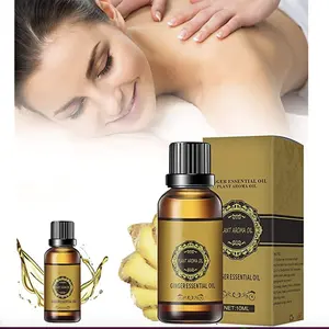 Aceite de jengibre para el drenaje linfático del vientre, aceite adelgazante de grasa para hombro, cuello, espalda, desintoxicación, drenaje del sudor, 30 ml