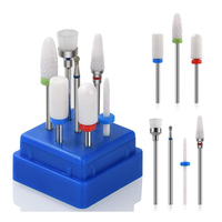 Ensemble de 7 fraises à ongles en céramique de haute qualité pour manucure et pédicure, polissage des cuticules, art des ongles