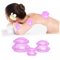 Lot de 4 ventouses de massage traditionnelles en silicone pour le corps, réutilisables, certifiées CE, dispositif médical antirhumatismal de classe I