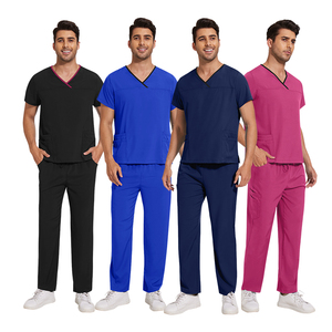 Niaahinn último diseño XL médico Labcoat Scrub Spa uniforme tejido mujer <span class=keywords><strong>enfermera</strong></span> pijamas quirúrgicos - Product Image 1