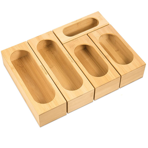 Food Storage Bag Holders Set of 5 Bamboo Ziplock Bag Storage Organizer for Kitchen Drawer Organization