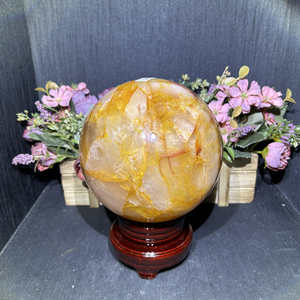Kindfull Jaune Feu Quartz Sphères Pierres De Guérison Sculpté À La Main Reiki Quartz Doré Guérisseur Boules pour La Méditation - Product Image 5
