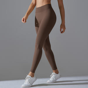 Pantalones de yoga sin costuras de cintura alta, mallas de entrenamiento con control de barriga, secado rápido, venta al por mayor, OEM a granel - Product Image 1