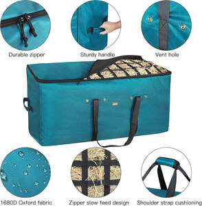 Bolsa de almacenamiento de pacas de heno de muestra gratis, resistente 1200D, resistente, bolsa de heno para alimentación de caballos de cabra, tela a prueba de agua, bolsa de pacas de nailon para Cabra - Product Image 3