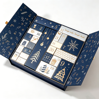Calendrier de l'Avent personnalisé de Noël sur 12 jours, boîte en matériaux recyclés avec finition brillante ou mate pour cosmétiques, parfums, bougies