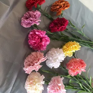 C-CA003 wholesale high quality artificial silk real touch loose carnation flowers for wedding home decoration