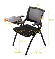Prix du fabricant pour chaise d'ordinateur confortable en maille noire chaise de formation à domicile chaise de réunion pliante de bureau