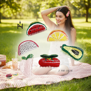 Fermacapelli a forma di artiglio di frutta da 9 cm, colorati, per donne e ragazze - Product Image 1