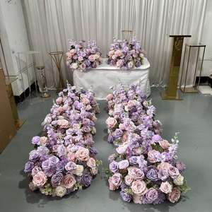 Centro de Mesa de Flores Artificiales de 60 cm, Color Rosa Púrpura, Personalizable, Artesanía Precisa, para Decoración de Mesa de Boda o Banquete - Product Image 6